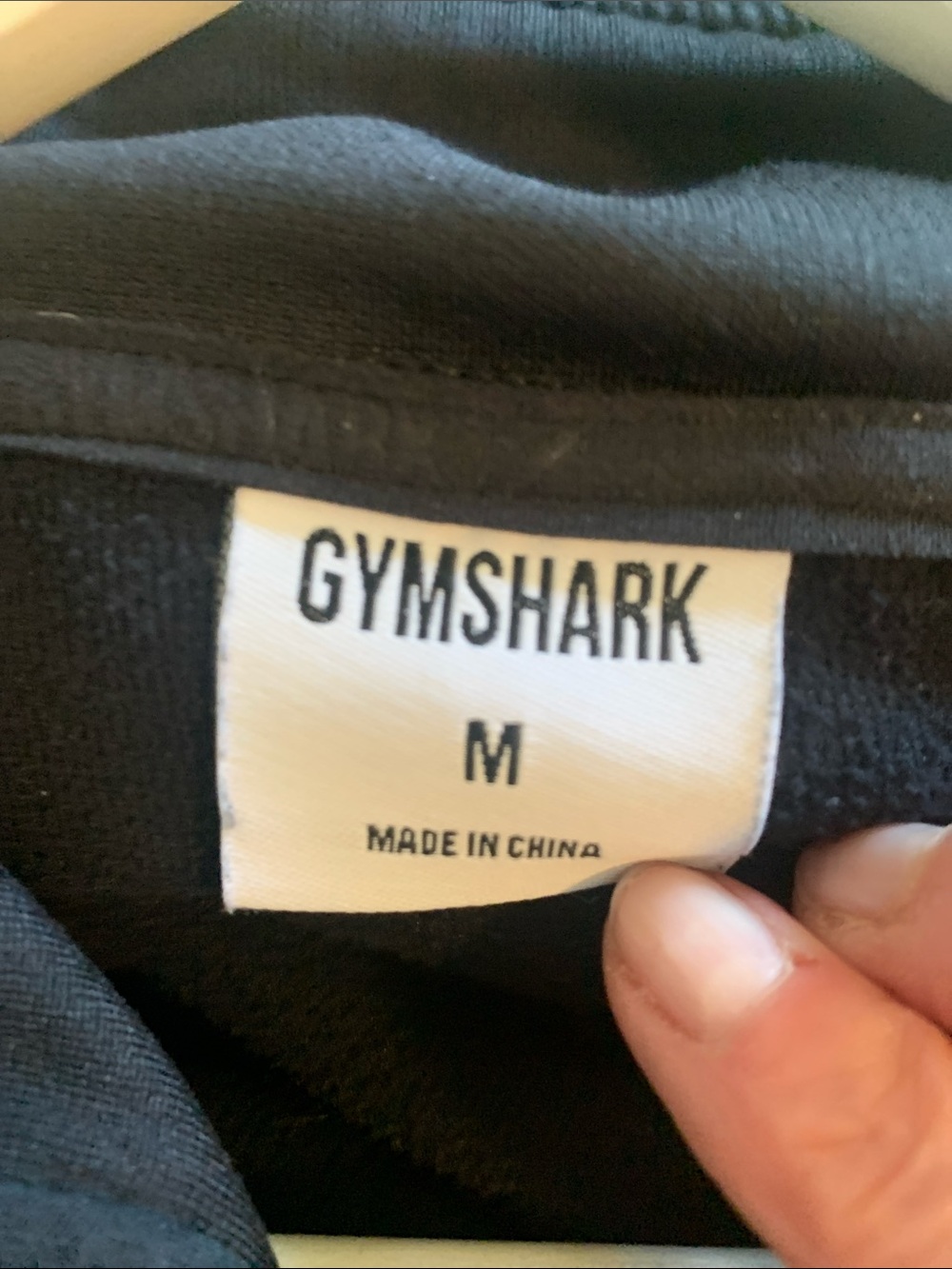 Gymshark Black Hoodie with White Trim - Picture 7 of 8